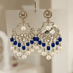 Anjana Blue polki danglers