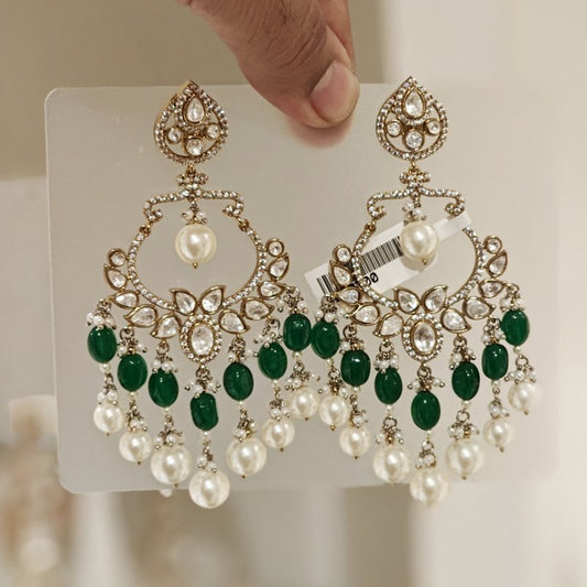 Anjana Green polki danglers