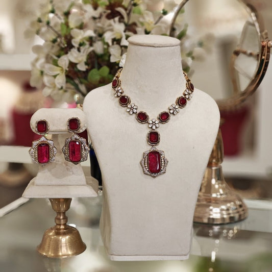 Anaira Victorian Ruby cz set
