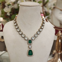 Divya Green Polki Necklace