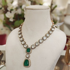 Divya Green Polki Necklace