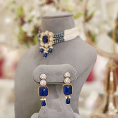 Adrika blue Polki Set