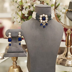 Adrika blue Polki Set