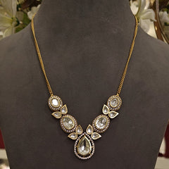 Charming Polki chain Set (Ruby Red)