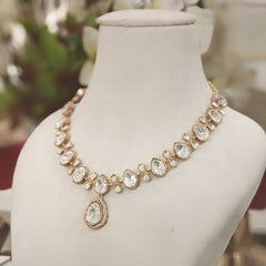 Anera single line polki neckline set