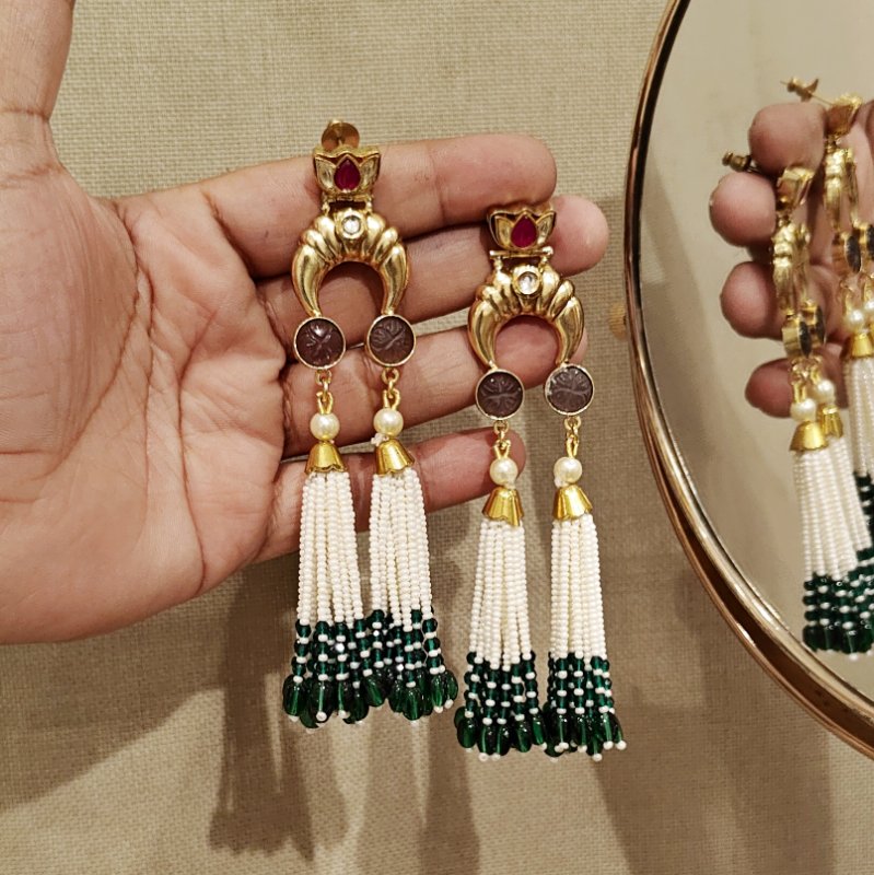 Dharni Heritage earrings (Green, Purple)