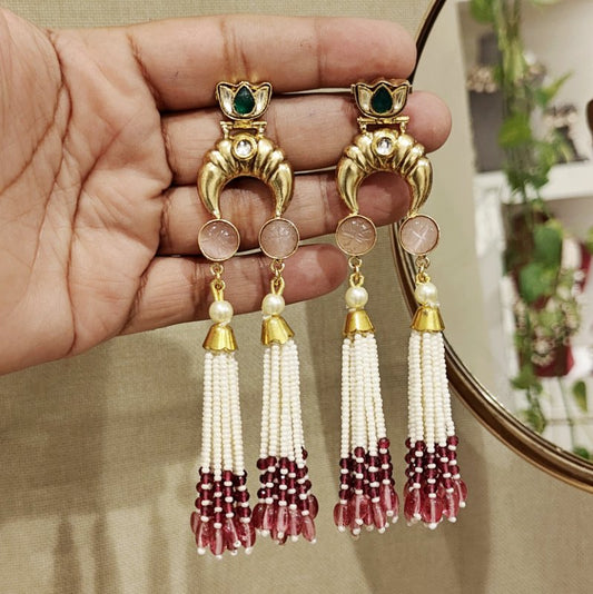 Dharni Heritage earrings (Pink, Red)