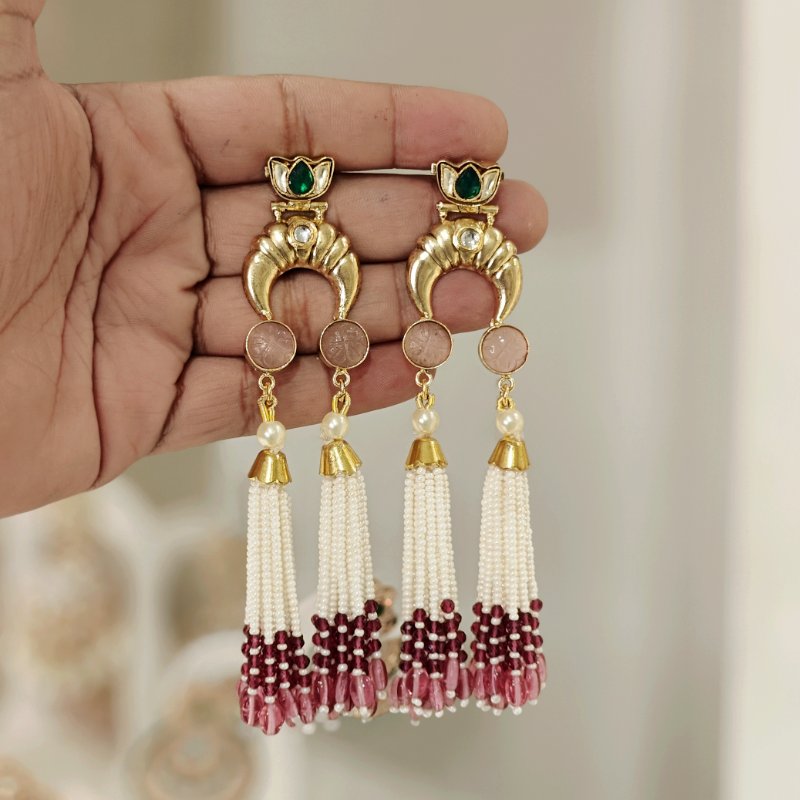 Dharni Heritage earrings (Pink, Red)
