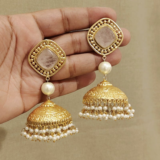 Meeraki Heritage jhumka (Gerua, Pink)