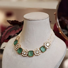 Charisma Mint Green Polki Set