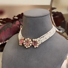 Aksharaa polki neckline (Pink)