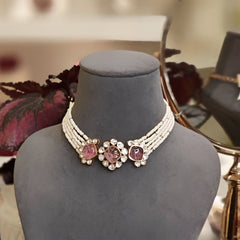 Aksharaa polki neckline (Pink)