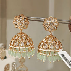 Ashima polki jhumka (Mint Green)