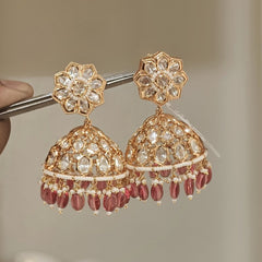 Ashima polki jhumka (Rose Pink, Wine)