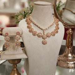 Sarah Pink Polki Necklace set