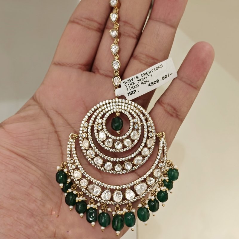 Rahaat Polki Maangtikka (Green)