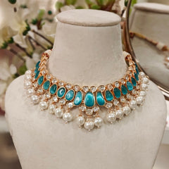 Rangoli Aqua polki set