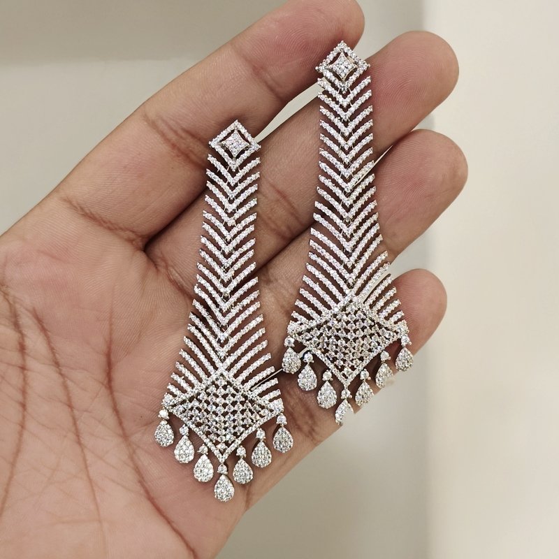 Anne White Rhodium Earrings