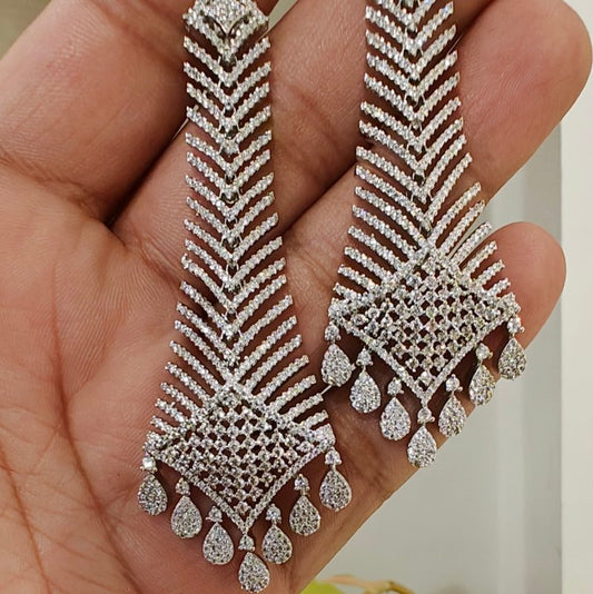 Anne White Rhodium Earrings