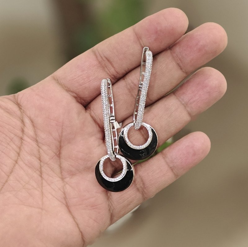 Tia Black Earrings