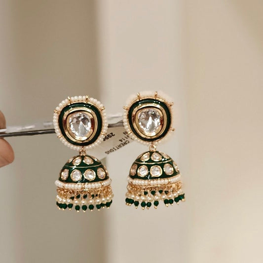 Aravali Polki Meenakari Jhumki