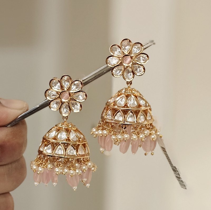 Anushka Polki Jhumki (Pink)