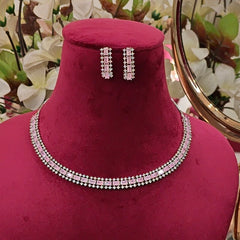 Vipasa AD necklace set (Pink)