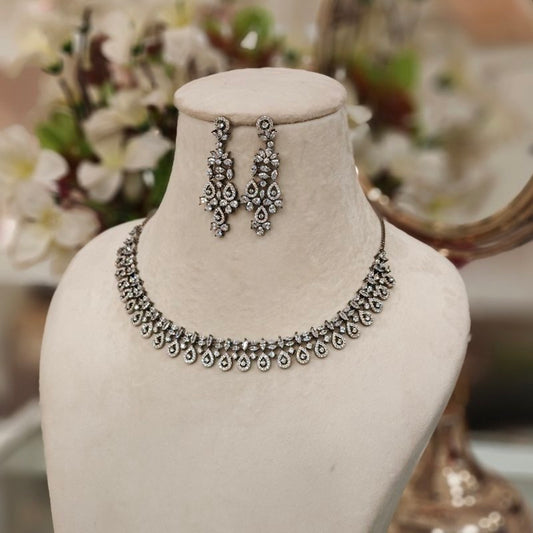 Rasika AD Necklace Set (black)
