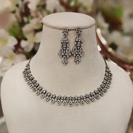 Rasika AD Necklace Set (black)