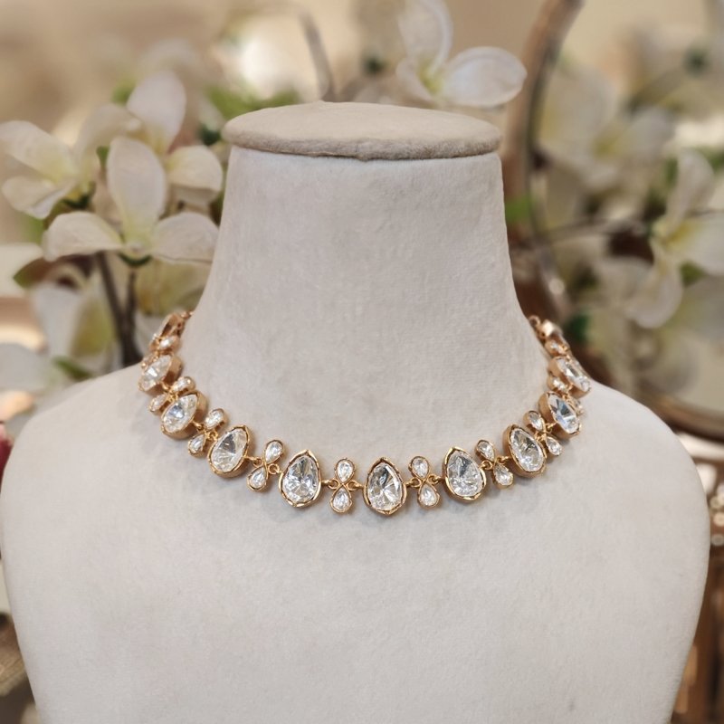 Avneet Uncut moissanite polki choker