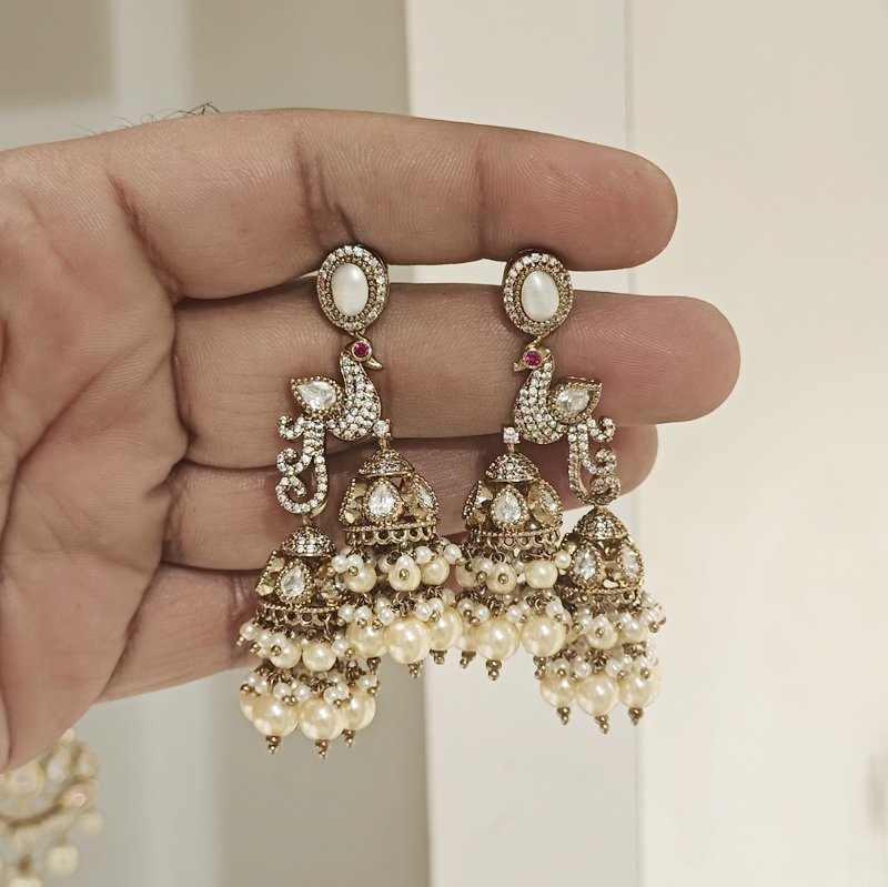 Mayur Designer jhumka (Pearls)