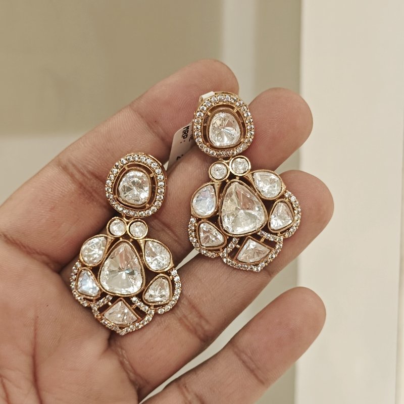 Abela Moissanite Polki Earrings