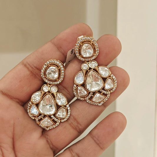 Abela Moissanite Polki Earrings