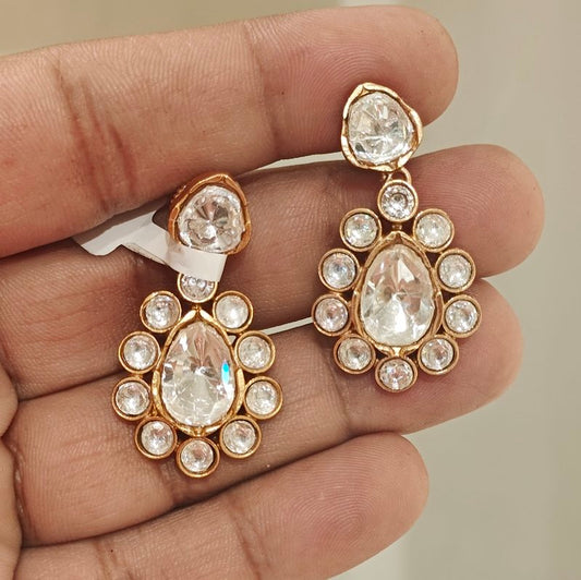 Marry moissanite Polki earrings