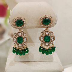 Dhara Green Polki Neckline Set
