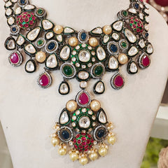 Aasvi Navrattan polki Set