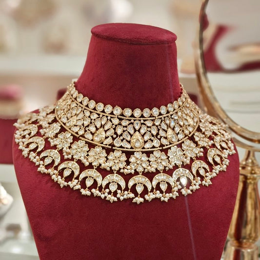 Pratiksha Polki Neckline Set ( pearl )