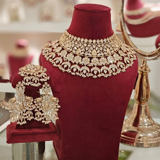 Pratiksha Polki Neckline Set ( pearl )