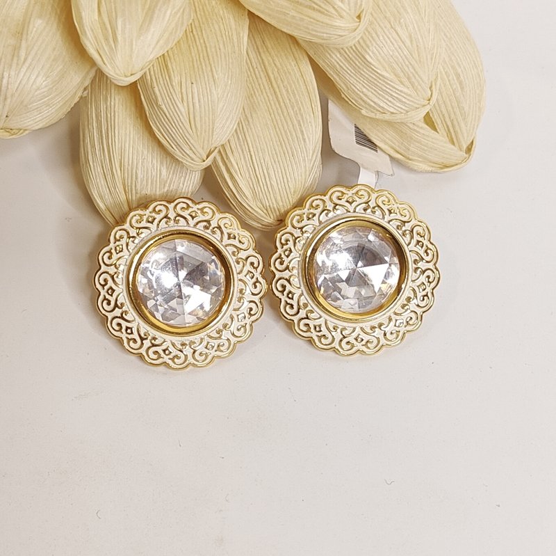 Mehruz polki studs (22Kt Gold Plated Mixed Metal Alloy)