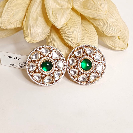 Swapna polki studs (green)