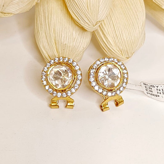 Rashi moissanite polki stud