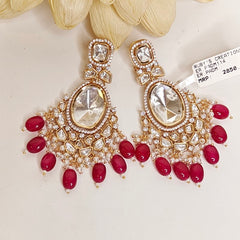 Aria polki earrings (Ruby Red)