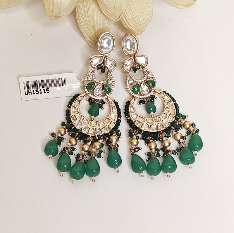 Varsha Polki chaandbali Peach