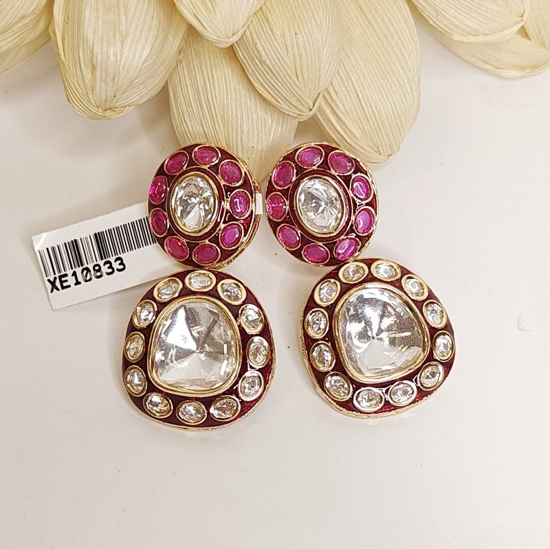 Amanat polki earrings (Red)