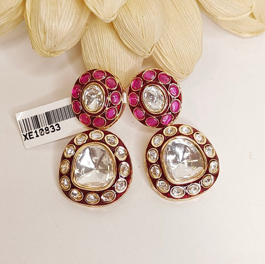 Amanat polki earrings (Red)