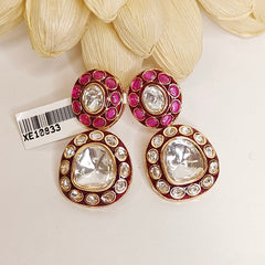 Amanat polki earrings (Red)