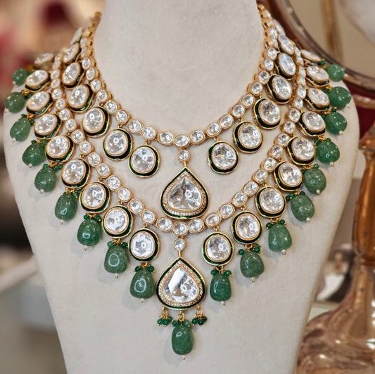 Aanaha Kundan Polki Double Line Set