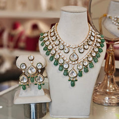 Aanaha Kundan Polki Double Line Set