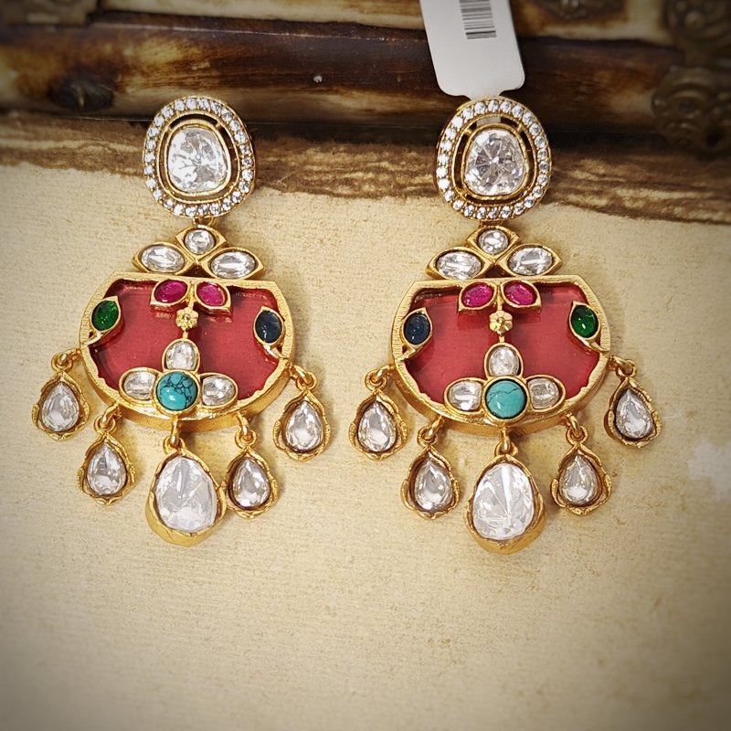 Aneisha uncut polki earrings