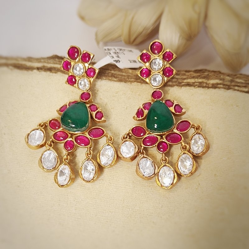 Anaira uncut polki earrings